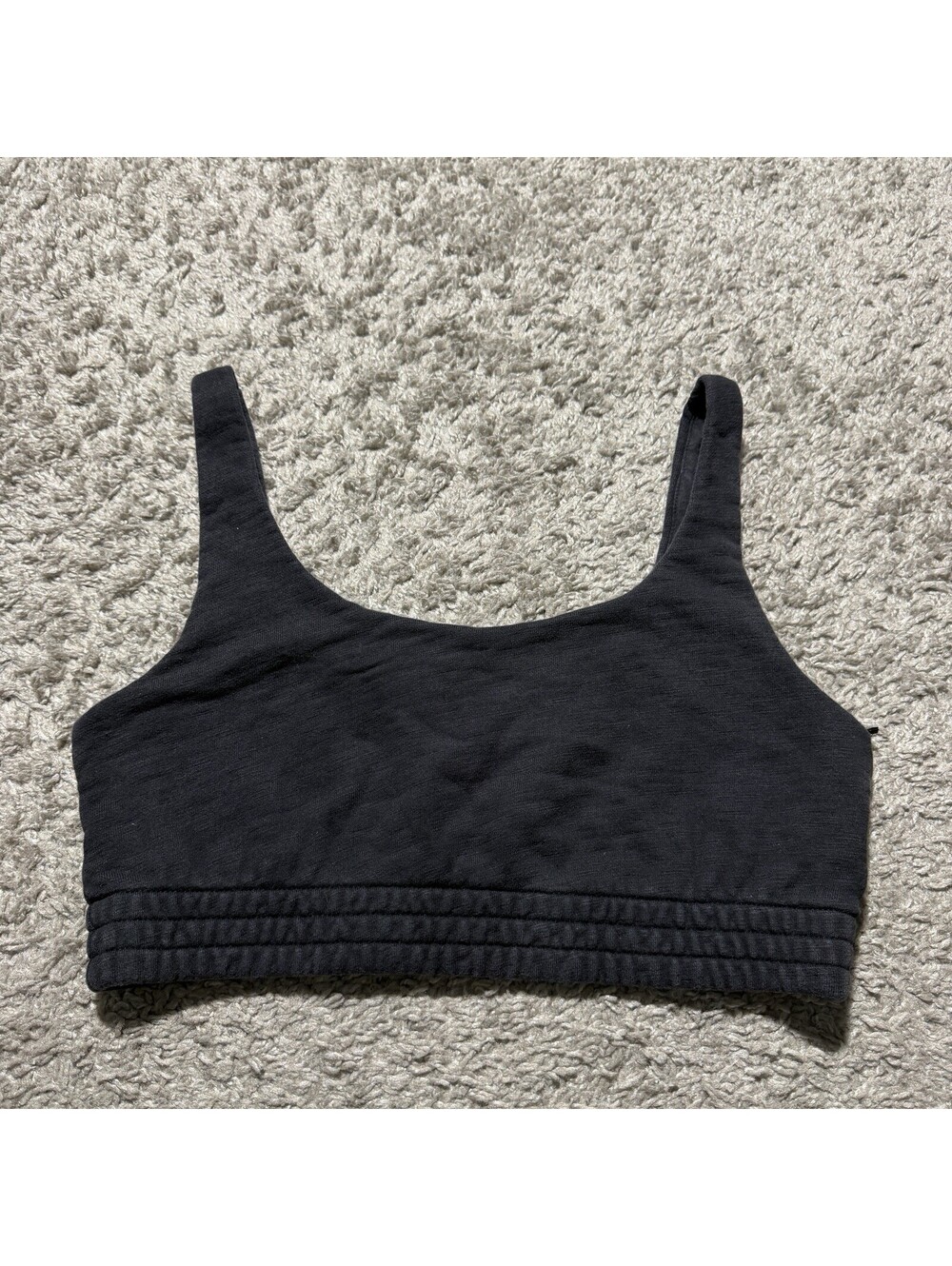 Madewell MWL Sports Bra Bralette Gray 100% Cotton Size Large